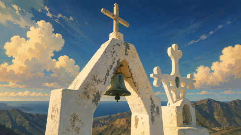 gemauertes Kreuz am Mirador Roque Palmés del Toscón